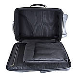 Veľké tašky - Celokožený cestovný kufor v čiernej farbe, tmavé kovanie - 15607995_