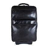 Veľké tašky - Celokožený cestovný kufor v čiernej farbe, tmavé kovanie - 15608002_
