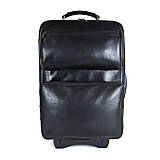 Veľké tašky - Celokožený cestovný kufor v čiernej farbe, tmavé kovanie - 15608003_