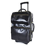 Veľké tašky - Celokožený cestovný kufor v čiernej farbe, staromosádzne kovanie - 15608017_