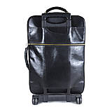 Veľké tašky - Celokožený cestovný kufor v čiernej farbe, staromosádzne kovanie - 15608020_