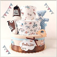 Detské doplnky - Plienková torta "RETRO BOY" - 15608510_