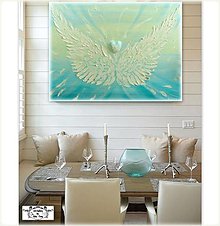 Obrazy - "Strážny anjel" 3D maľba ( 80x60 cm ) - 15607125_