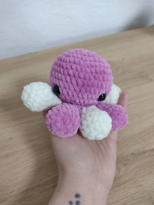 Hračky - Antistresová chobotnica pletená  (Fialová) - 15608467_