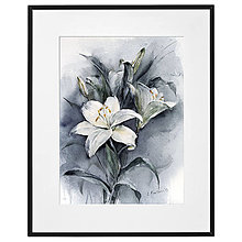 Obrazy - Originálna akvarelová maľba "White Lilies" - 15608667_