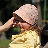 Detské čiapky - Letný detský čepiec Diana old rose - 15610300_