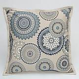 Úžitkový textil - ROMANA - modro tyrkysová mandala - obliečka na vankúš(2) 40x40 - 15610174_