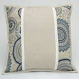 Úžitkový textil - ROMANA - modro tyrkysová mandala - obliečka na vankúš(3) 40x40 - 15610315_
