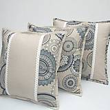 Úžitkový textil - ROMANA - modro tyrkysová mandala - obliečka na vankúš(3) 40x40 - 15610320_