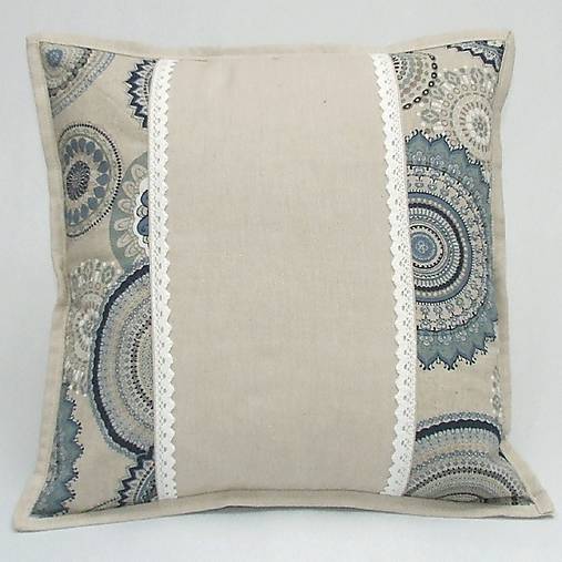 Úžitkový textil - ROMANA - modro tyrkysová mandala - obliečka na vankúš(3) 40x40 - 15610315_