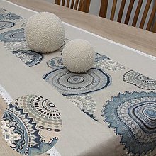 Úžitkový textil - ROMANA - modro tyrkysová mandala - stredový obrus - 15609522_