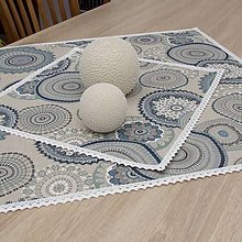 Úžitkový textil - ROMANA - modro tyrkysová mandala - štvorcový obrus - 15609526_