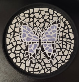 Dekorácie - Mozaikový podnos "Motýľ" | 35 cm | bytové dekorácie | mozaika - 15610798_