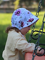 Detské čiapky - Letný detský čepiec letné kvety prémiová bavlna - 15611372_