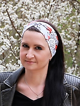 Čiapky, čelenky, klobúky - Prekrížená úpletová čelenka líška v lese - 15612780_