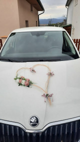 Dekorácie - Ratanove srdce na svadobné auto - 15611333_