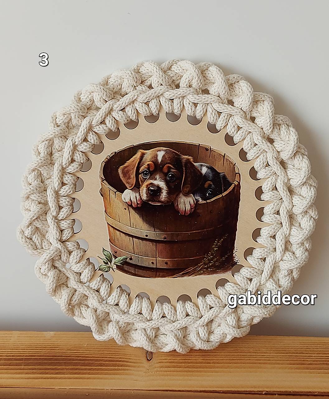 Handmade háčkované podšálky s motívom zvieratiek (pes, mačka) - viac motívov (Motív 3)