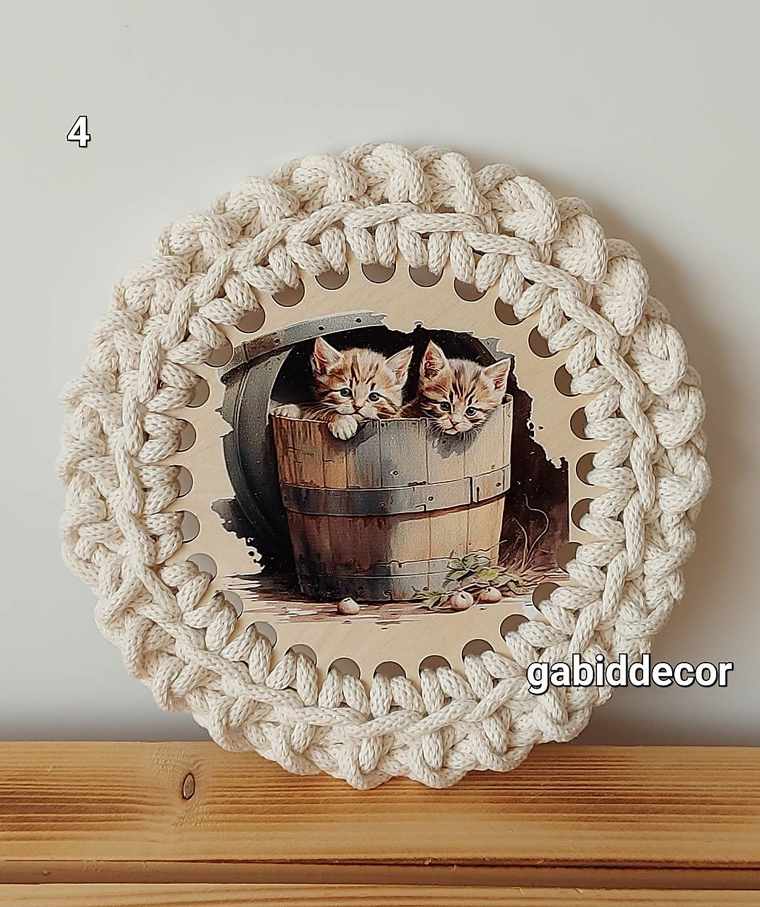 Handmade háčkované podšálky s motívom zvieratiek (pes, mačka) - viac motívov (Motív 4)