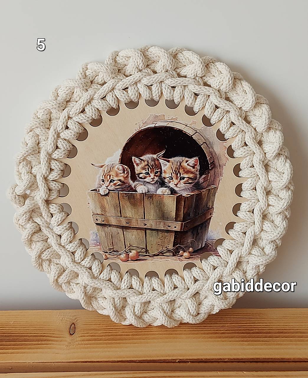 Handmade háčkované podšálky s motívom zvieratiek (pes, mačka) - viac motívov (Motív 5)