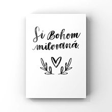 Grafika - Print s menom "SI BOHOM MILOVANÁ" (Srdce s vetvičkami) - 15612189_