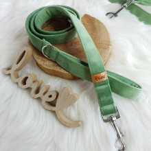 Pre zvieratá - Baxie GREEN, zelené zamatové handmade vodítko pre psa - 15612662_