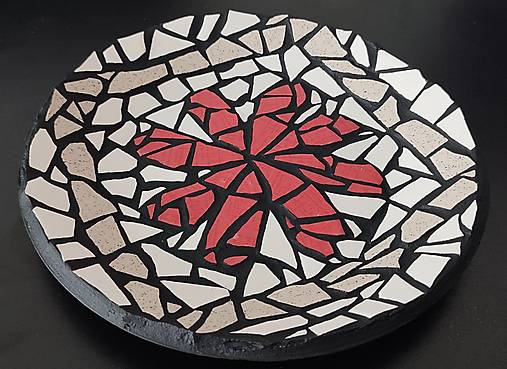 Mozaikový tanier "Kvet" | 25 cm | bytové dekorácie | mozaika