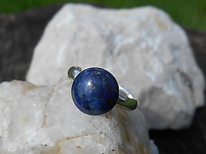 Prstene - silver ring with lapis lazuli-prsteň - 15613287_