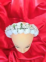 Ozdoby do vlasov - Svadobná čelenka z bielych ruží - 15614149_
