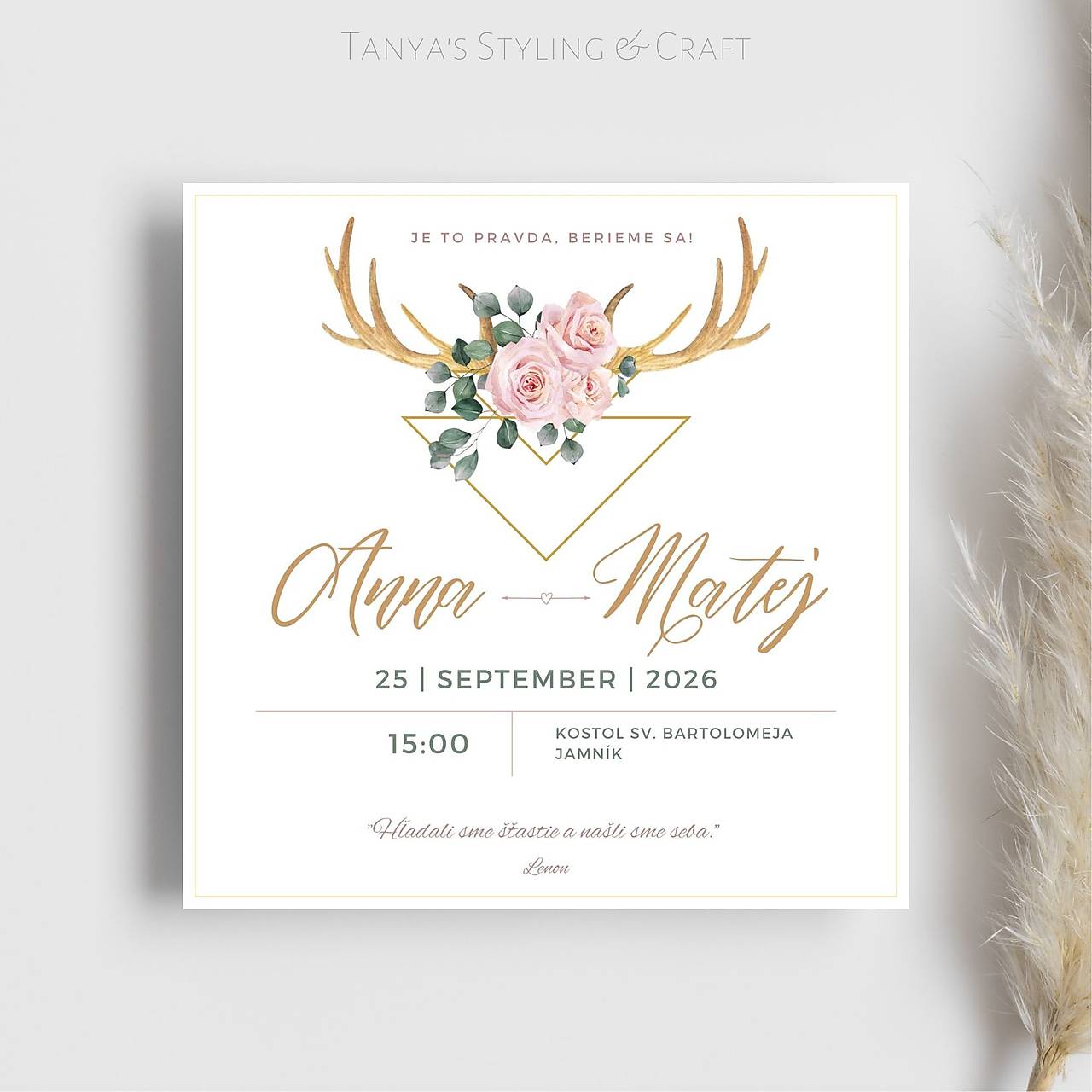 BOHO svadobné oznámenie