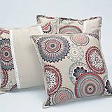 Úžitkový textil - ROMANA - čierno červená mandala - obliečka na vankúš(2) 40x40 - 15613022_