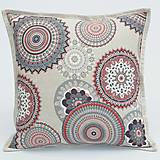 Úžitkový textil - ROMANA - čierno červená mandala - obliečka na vankúš(2) 40x40 - 15613024_
