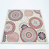 Úžitkový textil - ROMANA - čierno červená mandala - obliečka na vankúš(2) 40x40 - 15613027_
