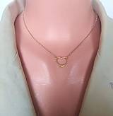 Náhrdelníky - Retiazkový náhrdelník srdiečko z pozláteného striebra - 15612867_