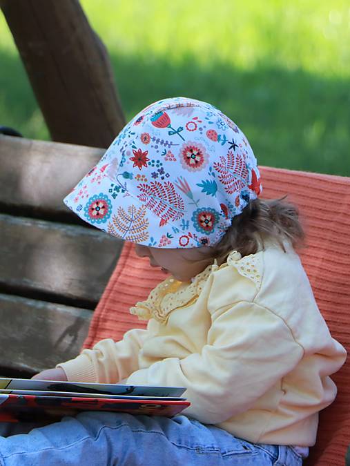 Letný detský čepiec líščia lúka prémiová bavlna