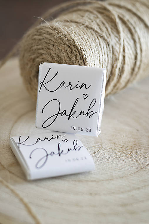 Darčeky pre svadobčanov - Svadobné čokoládky " minimal. " - 15617568_