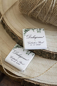 Darčeky pre svadobčanov - Svadobné čokoládky " Eukalyptus " - 15617571_