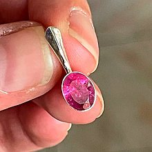 Náhrdelníky - Pink Tourmaline Ag925 Pendant / Prívesok s turmalínom ružovým P0021 - 15620478_
