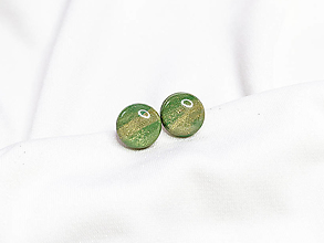 Náušnice - KRUH-ové napichovačky -zelené - chirurgická oceľ (10 mm) - 15620820_