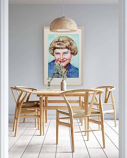 Obrazy - Portrét z čiernobielej fotografie - Art Deco (60x90cm) - 15619418_