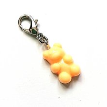 Kľúčenky - Prívesok/zipsáčik - macko  (oranžová svetlá color) - 15619352_