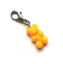 Kľúčenky - Prívesok/zipsáčik - macko  (oranžová color) - 15619353_