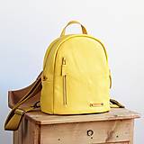 Batohy - Kožený batoh *Yellow* - 15618369_