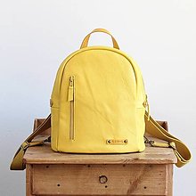 Batohy - Kožený batoh *Yellow* - 15618380_