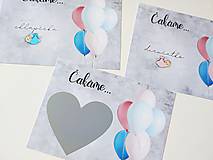 Papiernictvo - Stieracia kartička Oznámenie o pohlaví bábätka balóny - 15621159_