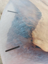 Hodiny - Orechové nástenné hodiny s epoxidom 40cm - 15620816_