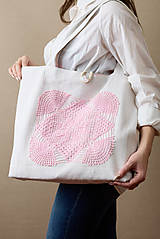 Veľké tašky - Veľká taška s ružovou aplikáciou - 15619023_