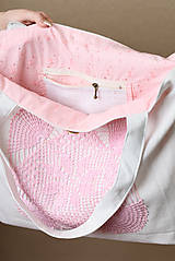 Veľké tašky - Veľká taška s ružovou aplikáciou - 15619025_