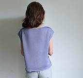Topy, tričká, tielka - tielko fialkové-ľan,hodváb - 15619202_