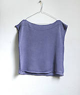 Topy, tričká, tielka - tielko fialkové-ľan,hodváb - 15619203_
