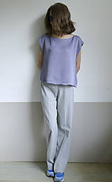 Topy, tričká, tielka - tielko fialkové-ľan,hodváb - 15619206_